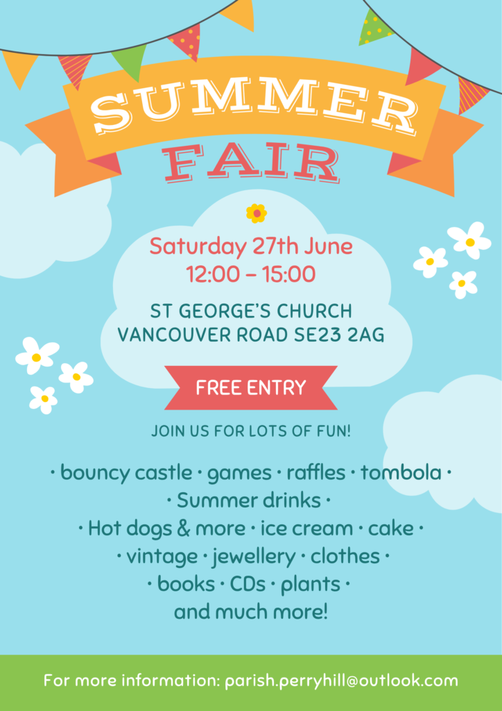 St George's, perry Hill, Summer Fair on Saturday 27 June 2026.